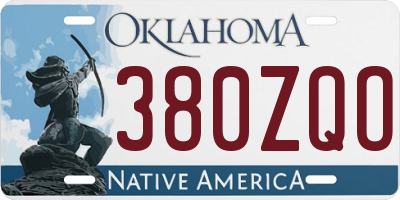 OK license plate 380ZQO