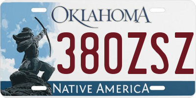 OK license plate 380ZSZ