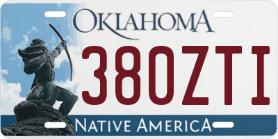 OK license plate 380ZTI