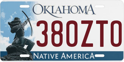 OK license plate 380ZTO