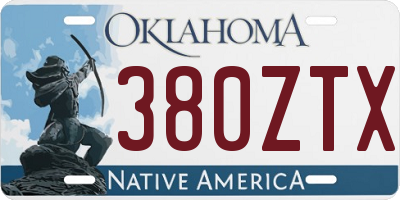 OK license plate 380ZTX