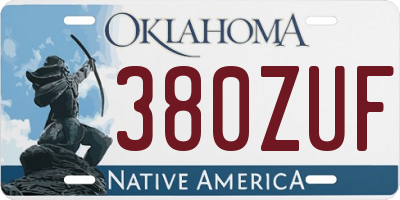 OK license plate 380ZUF