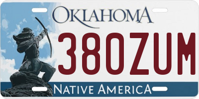 OK license plate 380ZUM