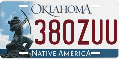 OK license plate 380ZUU