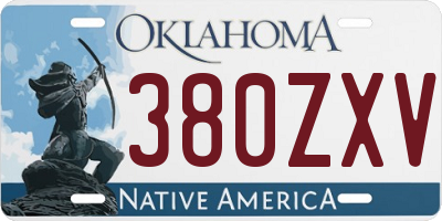 OK license plate 380ZXV