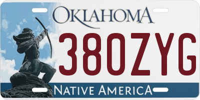 OK license plate 380ZYG