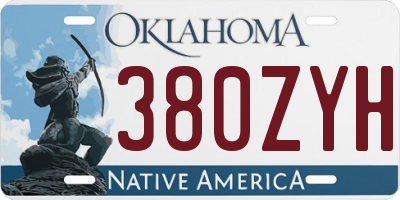 OK license plate 380ZYH