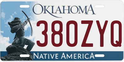 OK license plate 380ZYQ