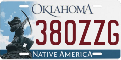 OK license plate 380ZZG