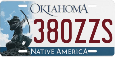 OK license plate 380ZZS