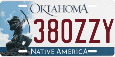 OK license plate 380ZZY