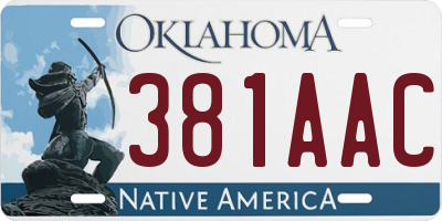 OK license plate 381AAC