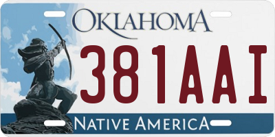 OK license plate 381AAI