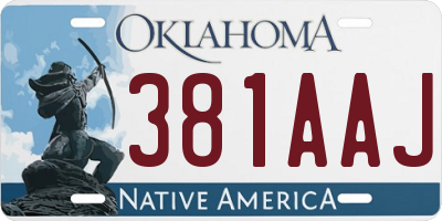 OK license plate 381AAJ