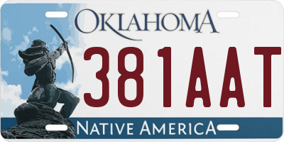 OK license plate 381AAT
