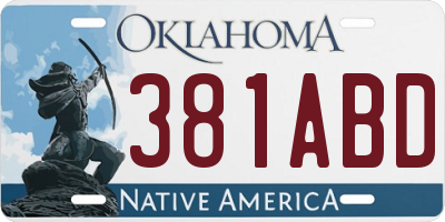 OK license plate 381ABD