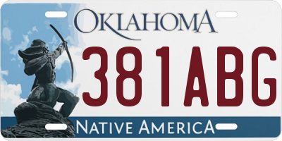 OK license plate 381ABG
