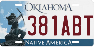 OK license plate 381ABT