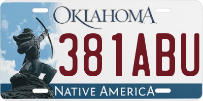 OK license plate 381ABU