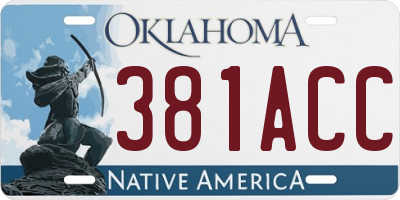 OK license plate 381ACC