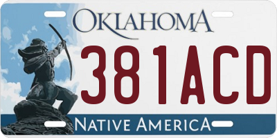 OK license plate 381ACD