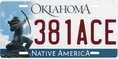 OK license plate 381ACE