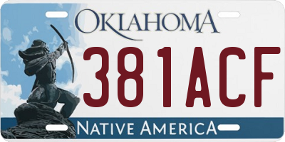 OK license plate 381ACF