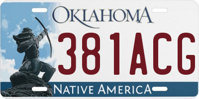 OK license plate 381ACG