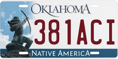 OK license plate 381ACI