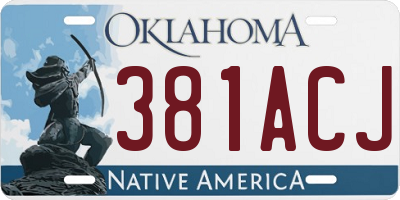 OK license plate 381ACJ