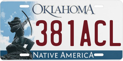 OK license plate 381ACL