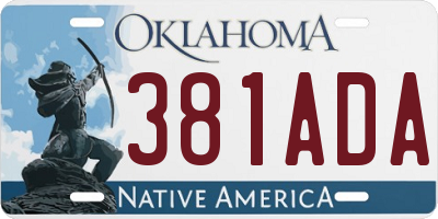 OK license plate 381ADA
