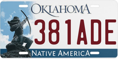 OK license plate 381ADE