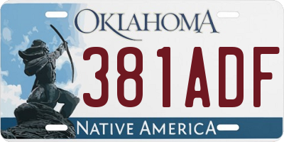 OK license plate 381ADF