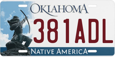 OK license plate 381ADL