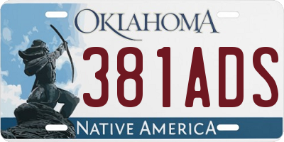 OK license plate 381ADS