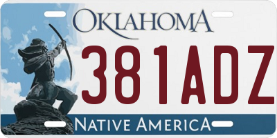 OK license plate 381ADZ