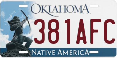OK license plate 381AFC