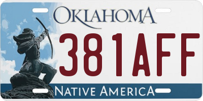 OK license plate 381AFF