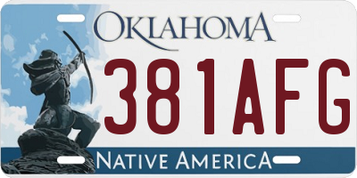 OK license plate 381AFG