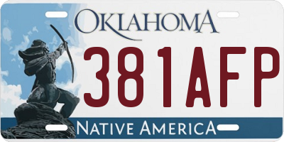 OK license plate 381AFP