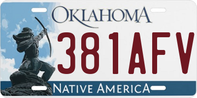 OK license plate 381AFV