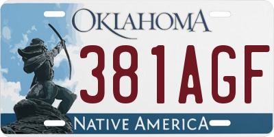 OK license plate 381AGF