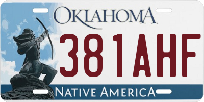 OK license plate 381AHF