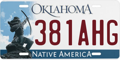 OK license plate 381AHG