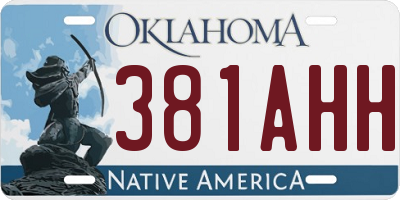 OK license plate 381AHH