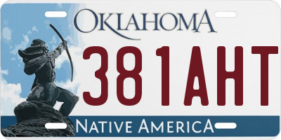 OK license plate 381AHT