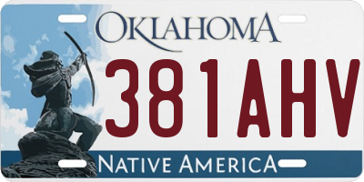 OK license plate 381AHV
