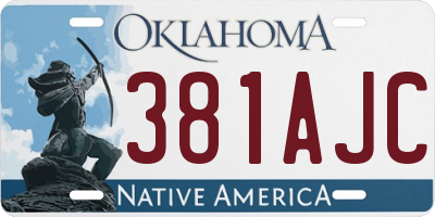 OK license plate 381AJC