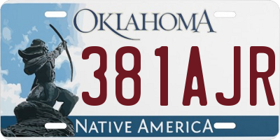 OK license plate 381AJR